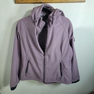 Women's Free Country Purple Hooded Super Softshell Jacket, Size XL